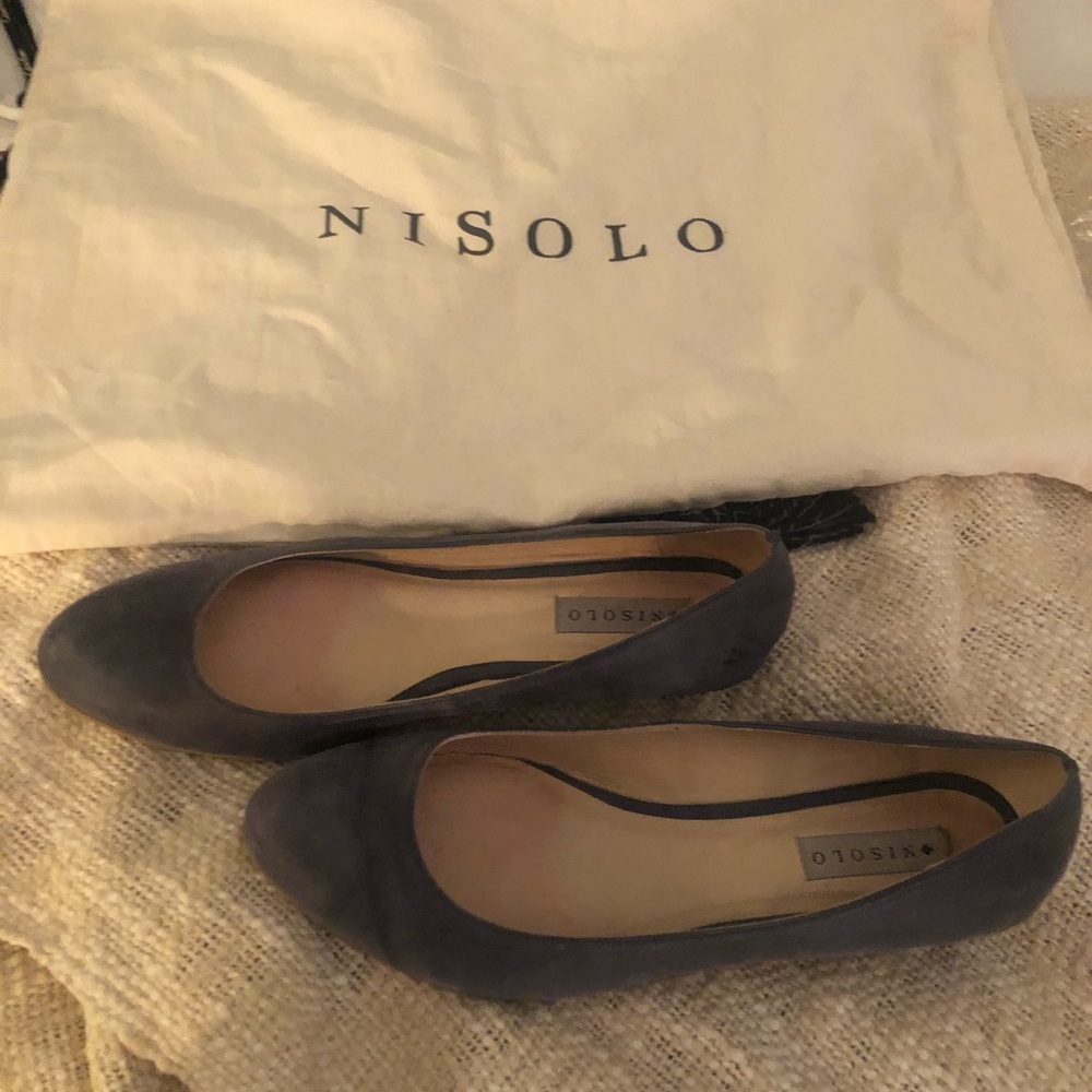 Nisolo Grey flats. Brand new!